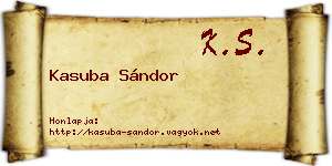 Kasuba Sándor névjegykártya