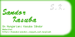 sandor kasuba business card